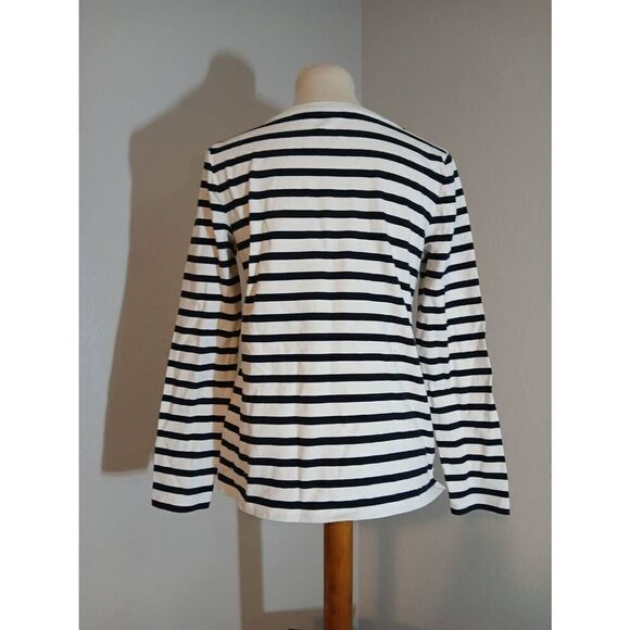 Talbots Christmas Striped Crewneck Top Size Small - Picture 5 of 9